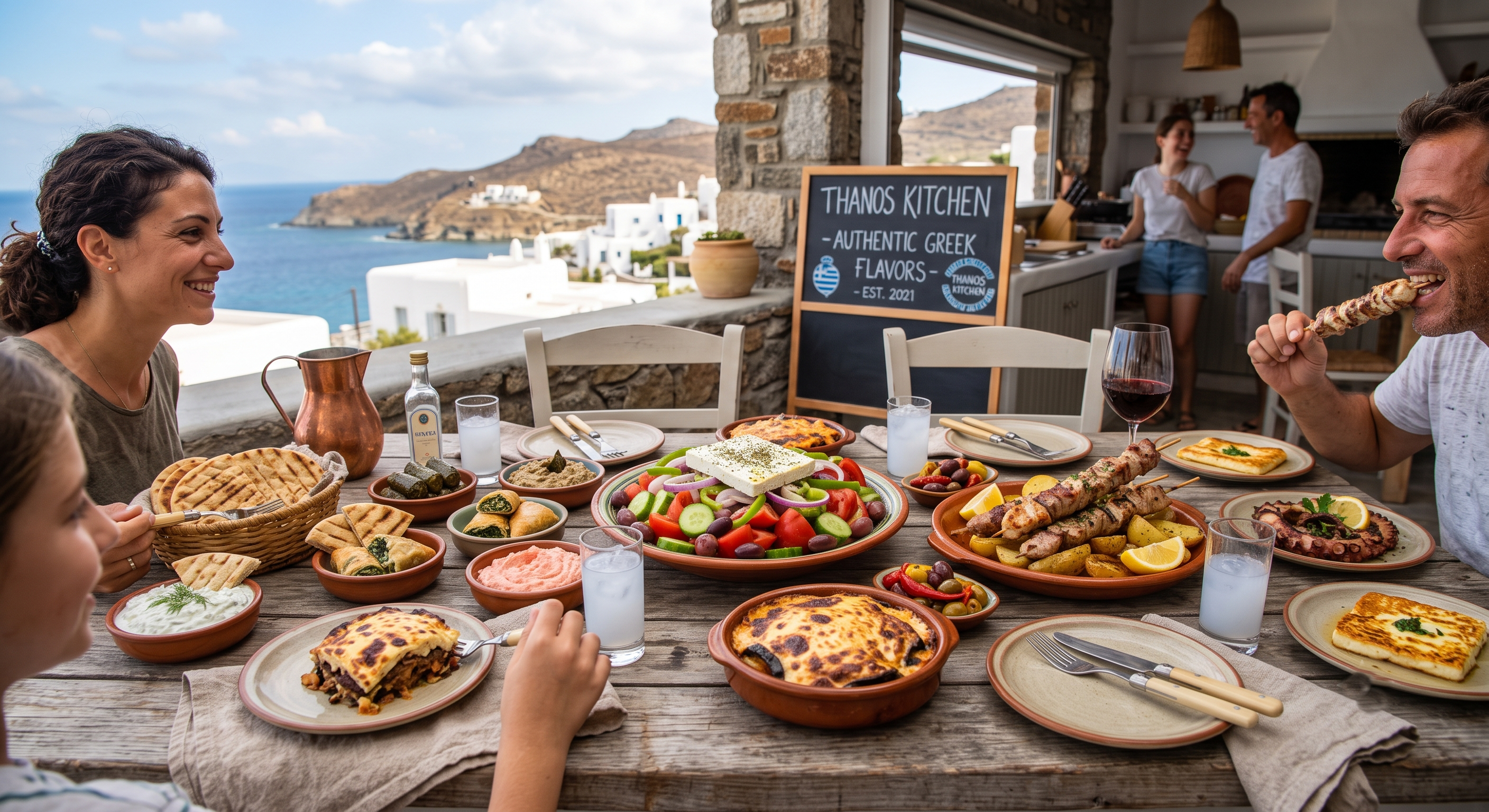 Authentic Greek Food Spread